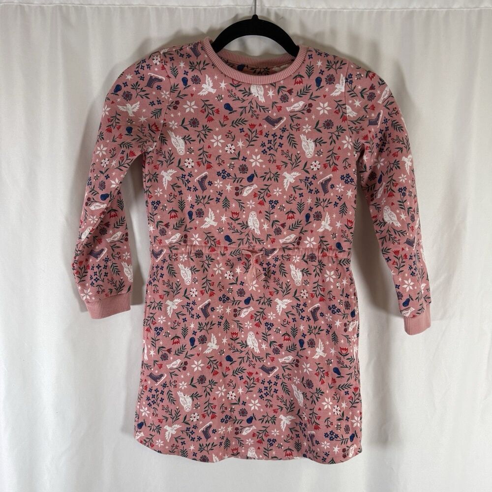 Tucker and Tate Sweater Dress Girls 7 Floral Winter Print Crewneck Long Sleeve